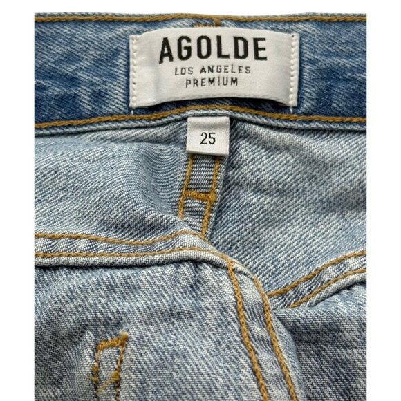 Agolde Jamie High Rise Classic Jeans in Shakedown Distressed 90s Buttons Size 25 - Picture 6 of 9